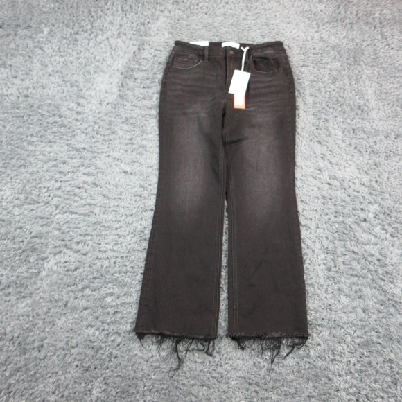 Vervet Denim - VERVET Jeans Womens 31 Black Bella High Rise Flare Frayed Hem 30x27* V2520N NWT